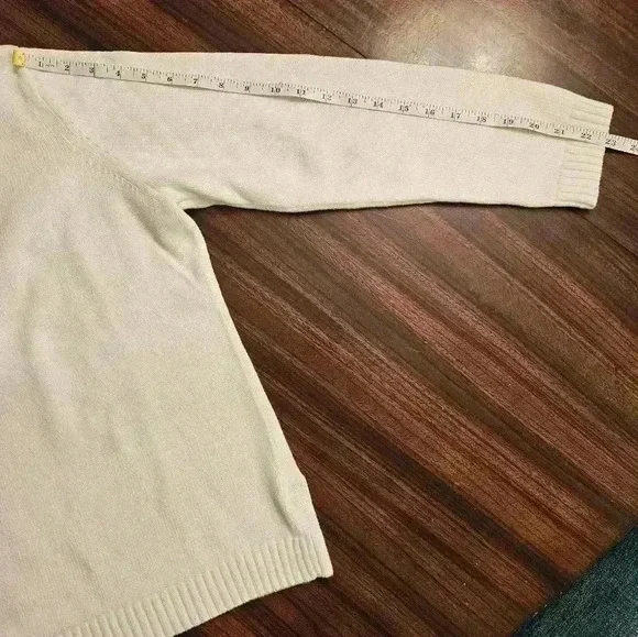 Lauren Ralph Lauren White Cotton Cropped Polo Knit Sweater Plus Womens 1X EUC - Picture 12 of 15